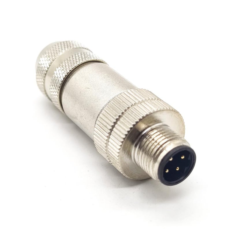 Elecbee 10pcs M12 4-Pin Male Connector, D-Code Field Wireable, Straight Plug Shield, Industrial Profibus Cable, 12mm Screw-Joint (10) - Image 2